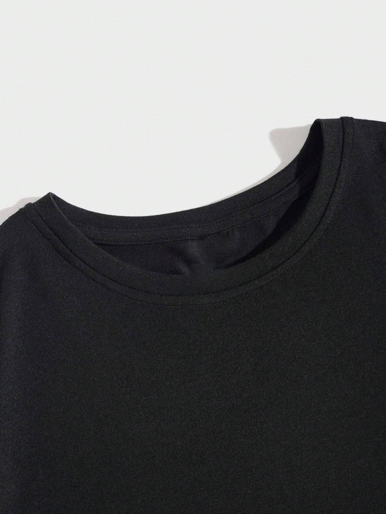 Men's Palm Tree & Letter Print Short Sleeve Graphic Tee, Regular Fit Casual Street Round Neck T-shirt for Summer, Men's Top for Daily Wear