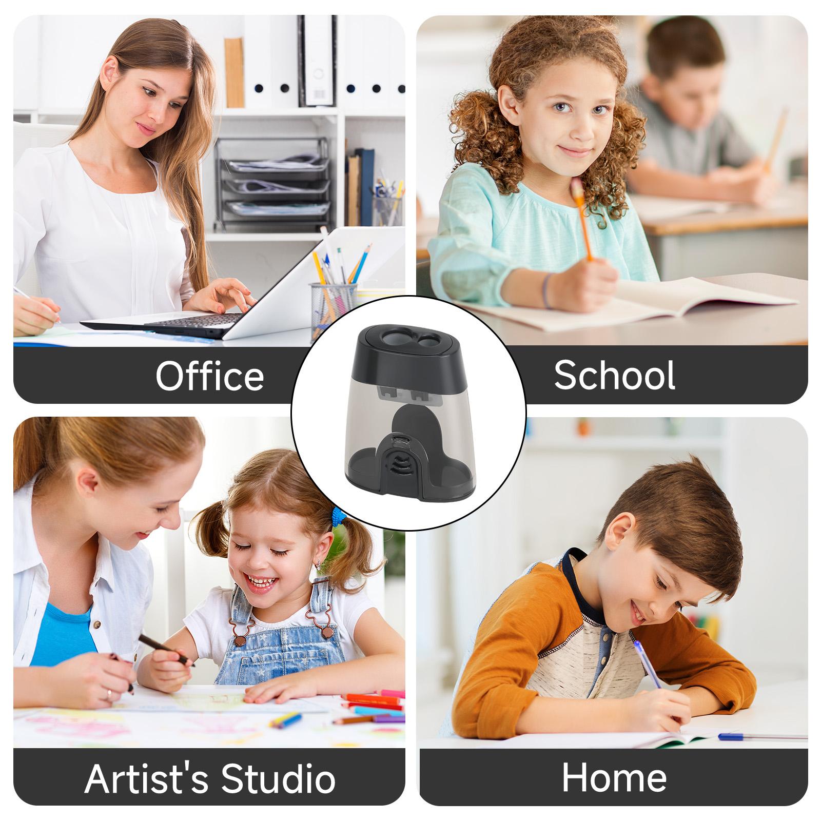 2pcs Sharpener with Storage Box, for 6-12mm, 2 Dual-Hole Sharpener, Portable Multi-functional Sharpener, Stationery Supplies