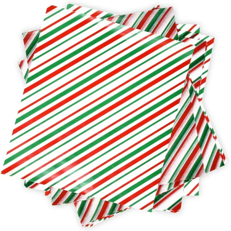 120 Sheets Christmas Wax Paper Parchment Cookie Food Liners Colorful Candy Wax Paper Baking Greaseproof Holiday Gift Wrapping Paper-L
