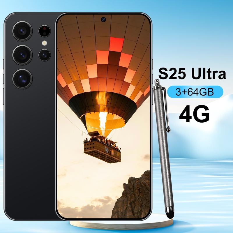 S25 Ultra Unlocked Android Smartphone, 6.56-Inch Screen, Dual Sim Slot, Quad-Core Cpu, 4g Network, 3+64GB RAM, 2850mah Battery, Touch Pen Included