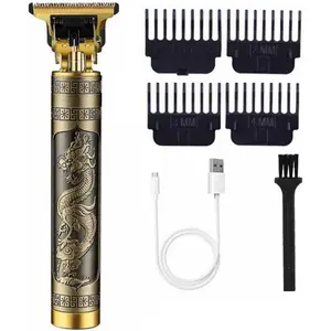 Men's Professional Cordless Hair Trimmer: USB Charging, Zero-Gap T-Blade, 2-in-1 Clipper & Shaver for Head & Facial Grooming