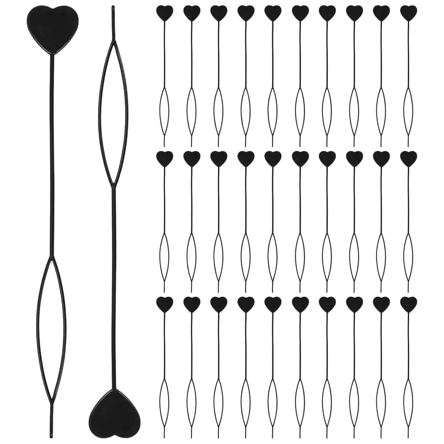 32 Pcs Bead Tool for Hair, Hair Beader Tool Kit, Easy Bead Threader for Hairs for Braids, Ponytail and Hairs Tail Styling, Automatic Beads Loader Threading Applicator, Black