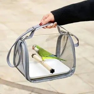 Breathable Transparent Bird Cage, Practical Crossbody Bag and Handheld Pet Carrier, Durable PVC Material with Zipper Closure, Suitable for Small Pets