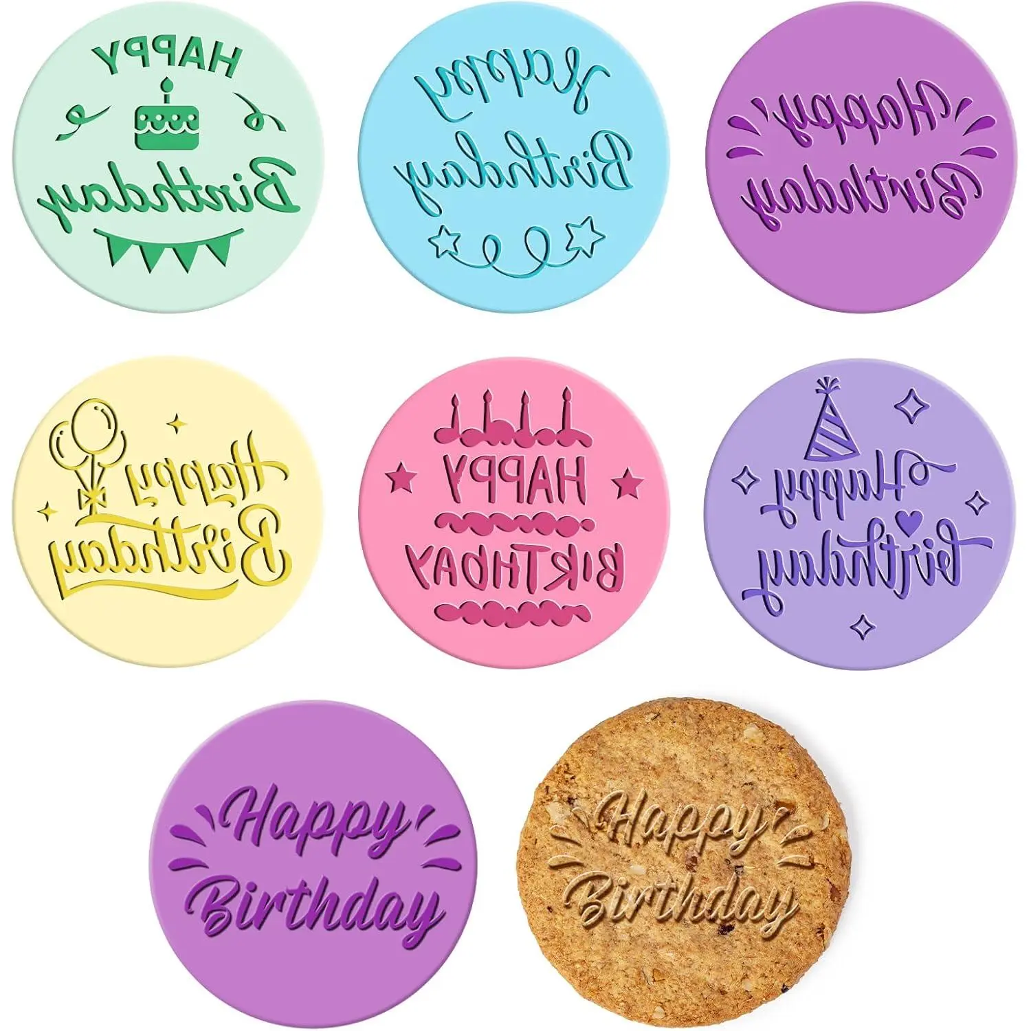 6 count  Shower Fondant Embosser Cookie   Design Shower Cookie Cutters  for Party Decorating Fondant Icing Cupcake Cake (Birthday)