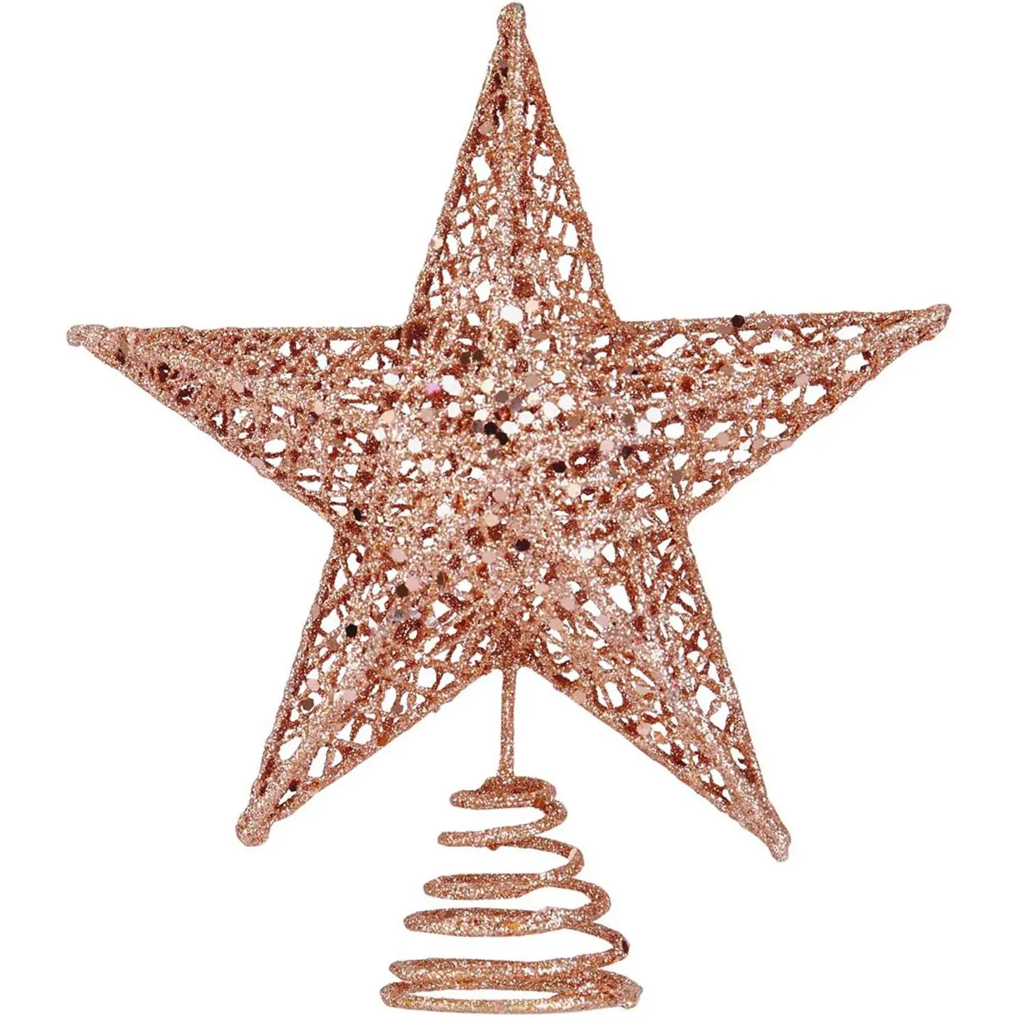 Christmas Tree Topper ,Glittering Christmas Tree Decoration Ornaments,20cm (Rose )