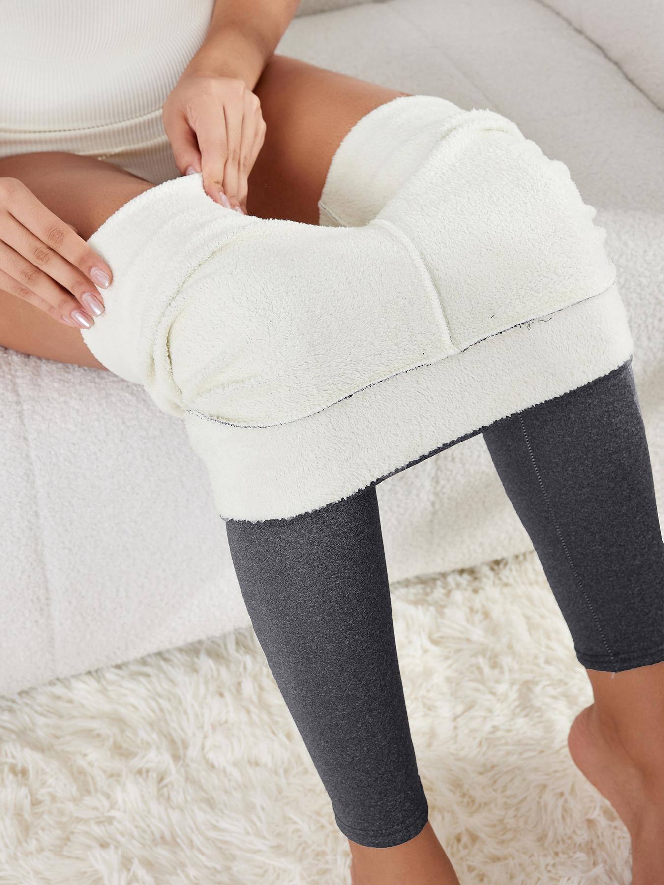 Women's Solid High Waist Thermal Lined Sports Leggings, Casual Comfy Breathable Skinny Warm Pants for Yoga Gym Workout Running, Ladies Sportswear for Fall & Winter, High Waisted Leggings