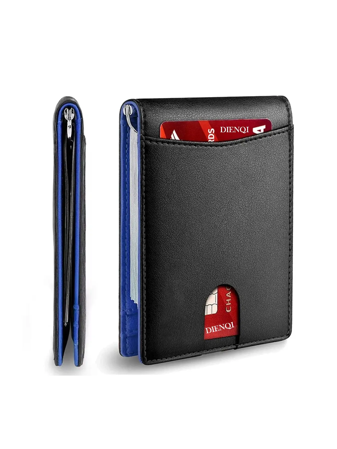 RFID Blocking Business Men's Wallets Bank Credit Cardholder Money Clip Slim Thin Minimalist Wallet Billfold Pocket Friendly Durable Synthetic Leather Smart Wallet for Men Money Bag Gifts for Men