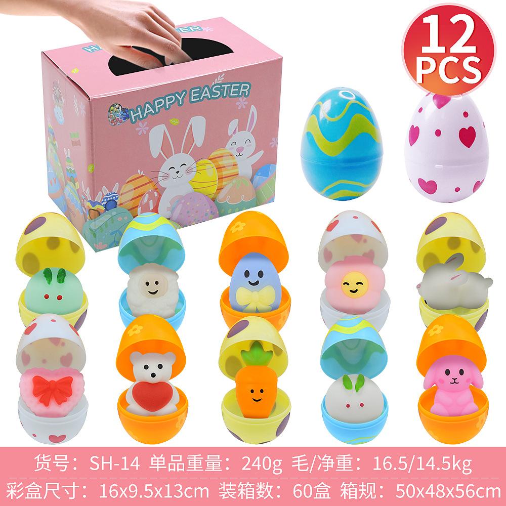 Easter Set DIY Colorful Eggs Cartoon Rabbit Egg Openable Eggshell Party Gift
