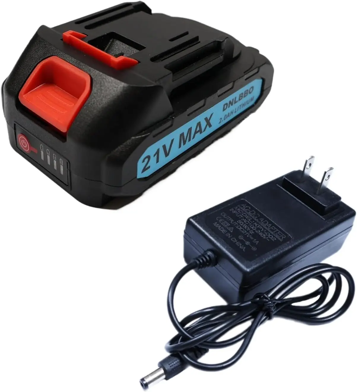 Mini Battery, 21v Lithium Battery - 2.0 Ah Battery with Electric Display, Include Charger Adapter, Suitable for Powe