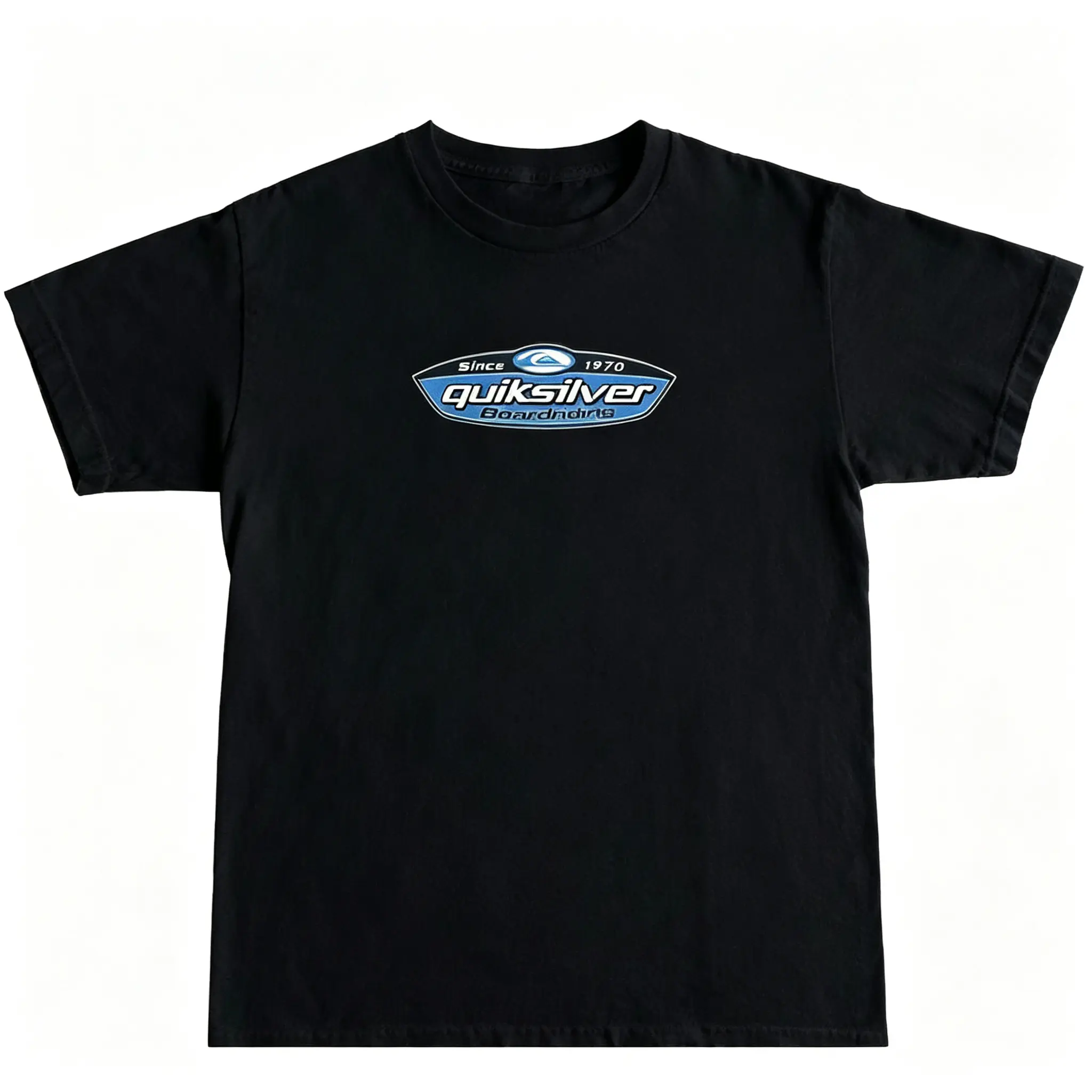 Women's Vintage 90s Quiksilver Short-Sleeve Crew Neck Graphic T-Shirt - Oversized, Comfy, Casual Wear, Unisex Fit, Skateboarding & Surfing Retro Top