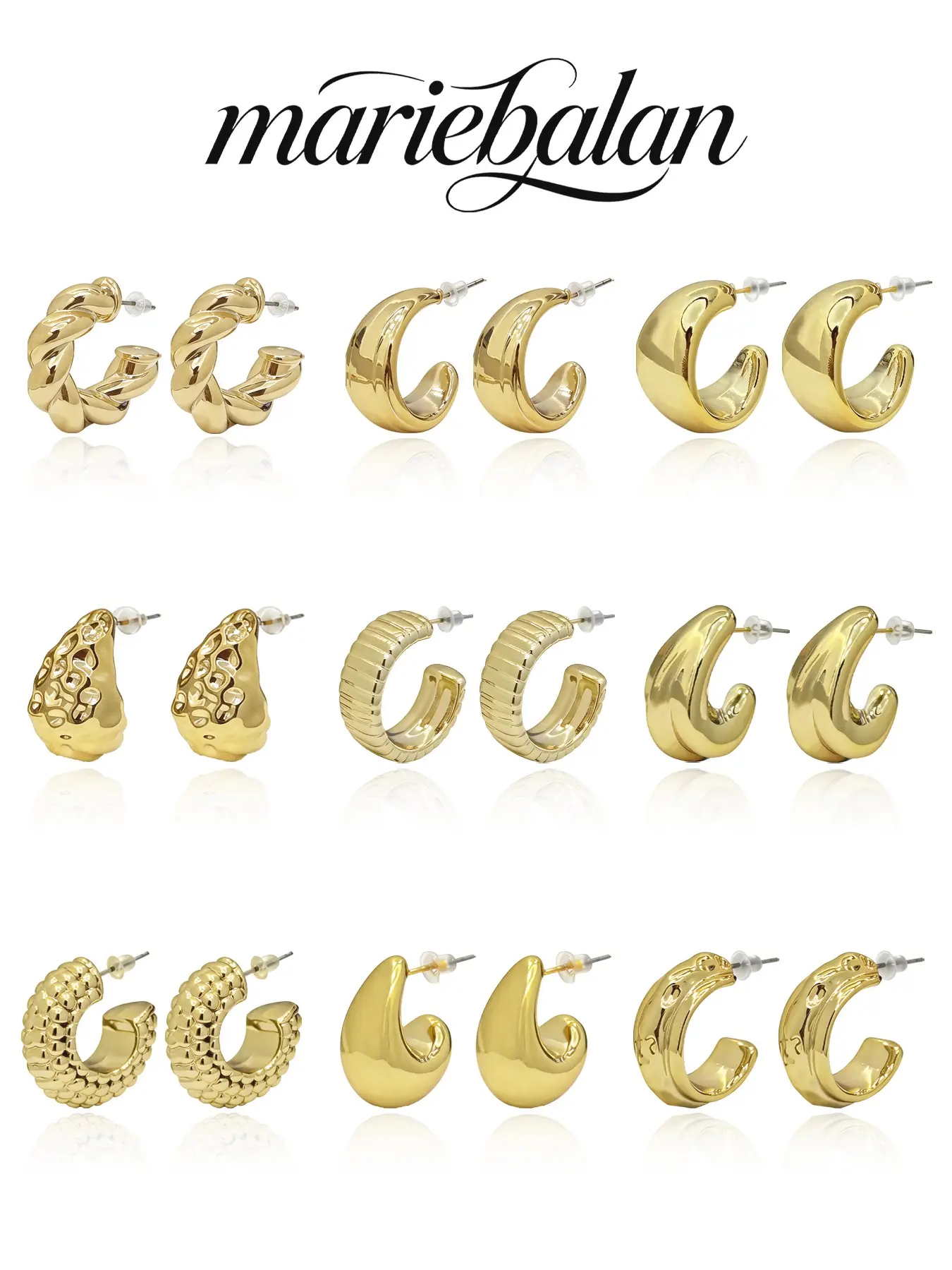 9 Pairs Elegant Resin Earrings Set, Fashionable C-Shaped Drip Design, Perfect for Daily Wear, Gifts for Friends and Family
