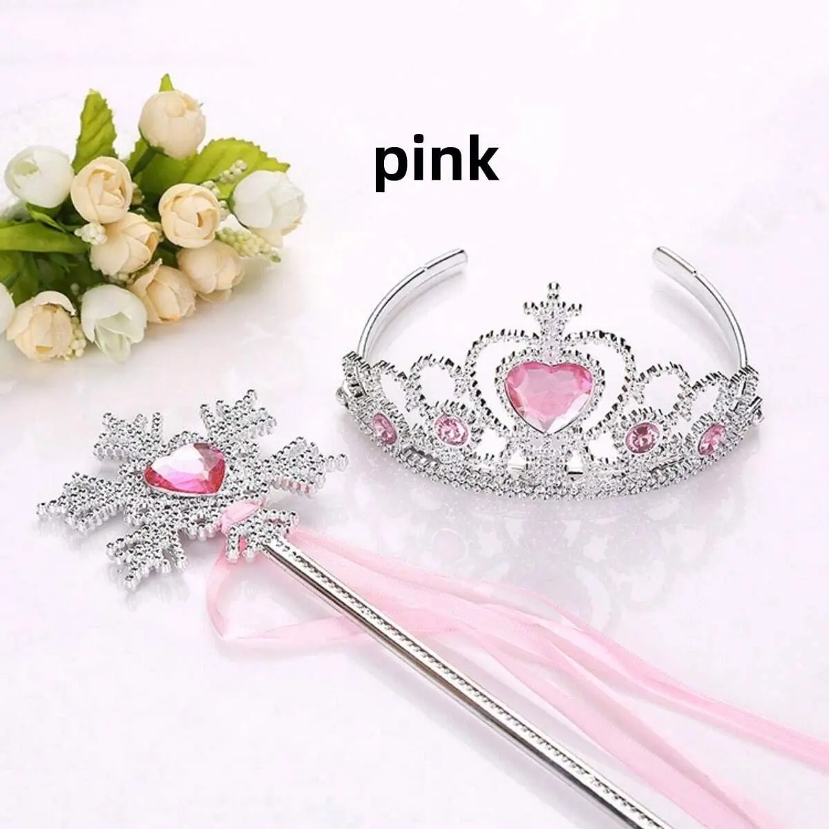 Crown and Wand Set, Snow Queen Costume Accessories, Perfect for Holiday Parties and Performances, Complete Festival