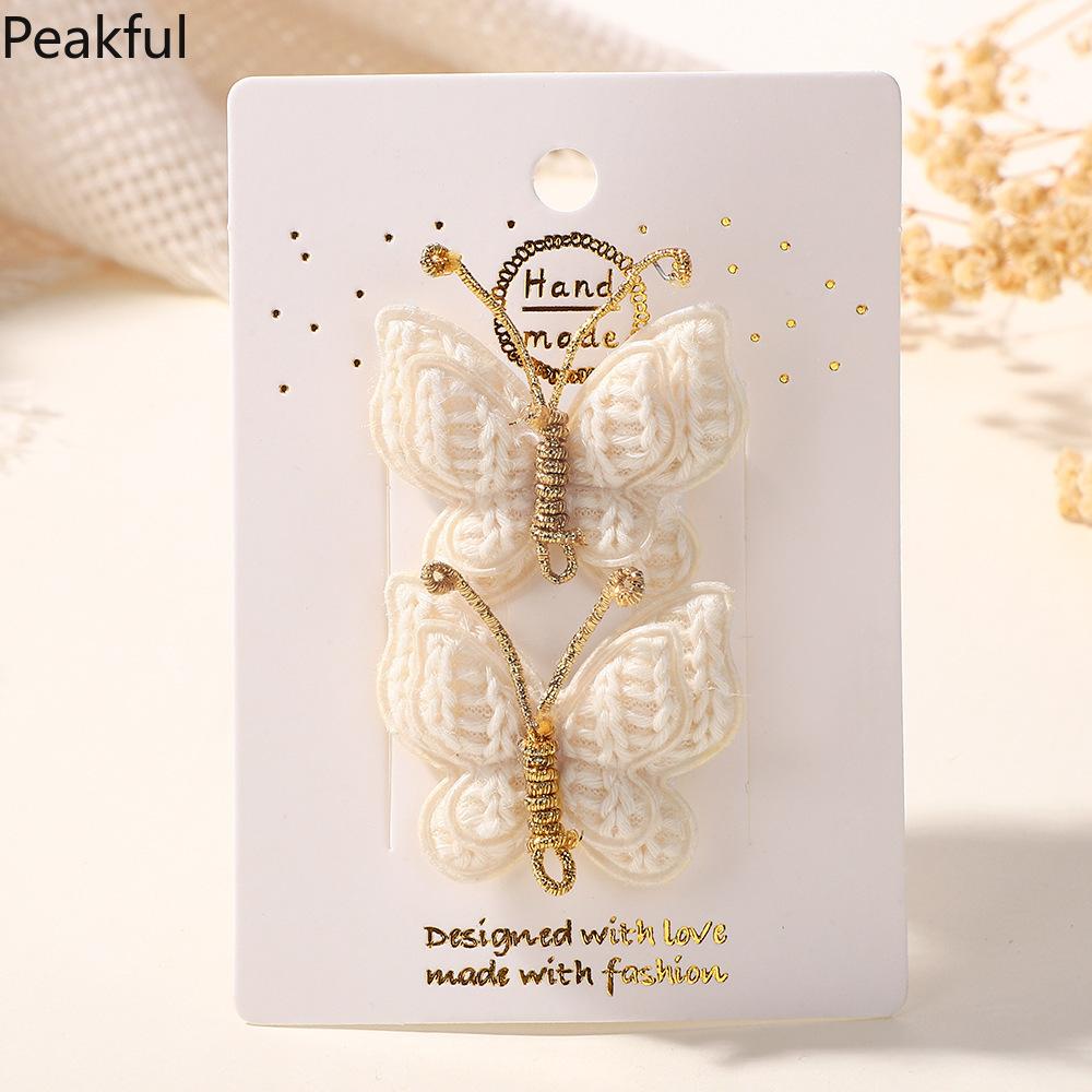 4pcs Butterfly Hair Clips Set – Cute Wool Knitting Accessories for Kids, Colorful Barrette for Bangs, Perfect Hair Grips for Girls, Adds Charm & Style to Everyday Hairdos