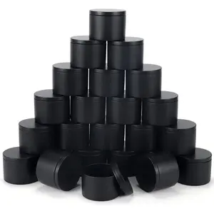 24 Pieces 8 oz Black Candle Tins with Lids - 8oz Candle Jars Containers for Candle Making, Arts & Crafts, Storage and Gifts