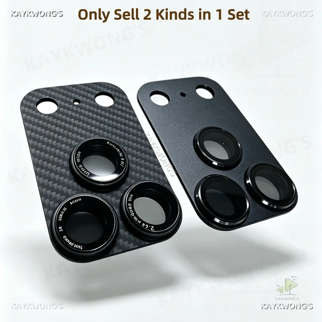 KAYKWONG'S  2-Kind For iPhone 17 Pro Max Camera Lens Protector, Lens Protective Film, Carbon Fiber & Aluminum Alloy, Durable, Strong Adhesion, Compatible with Phone Cases