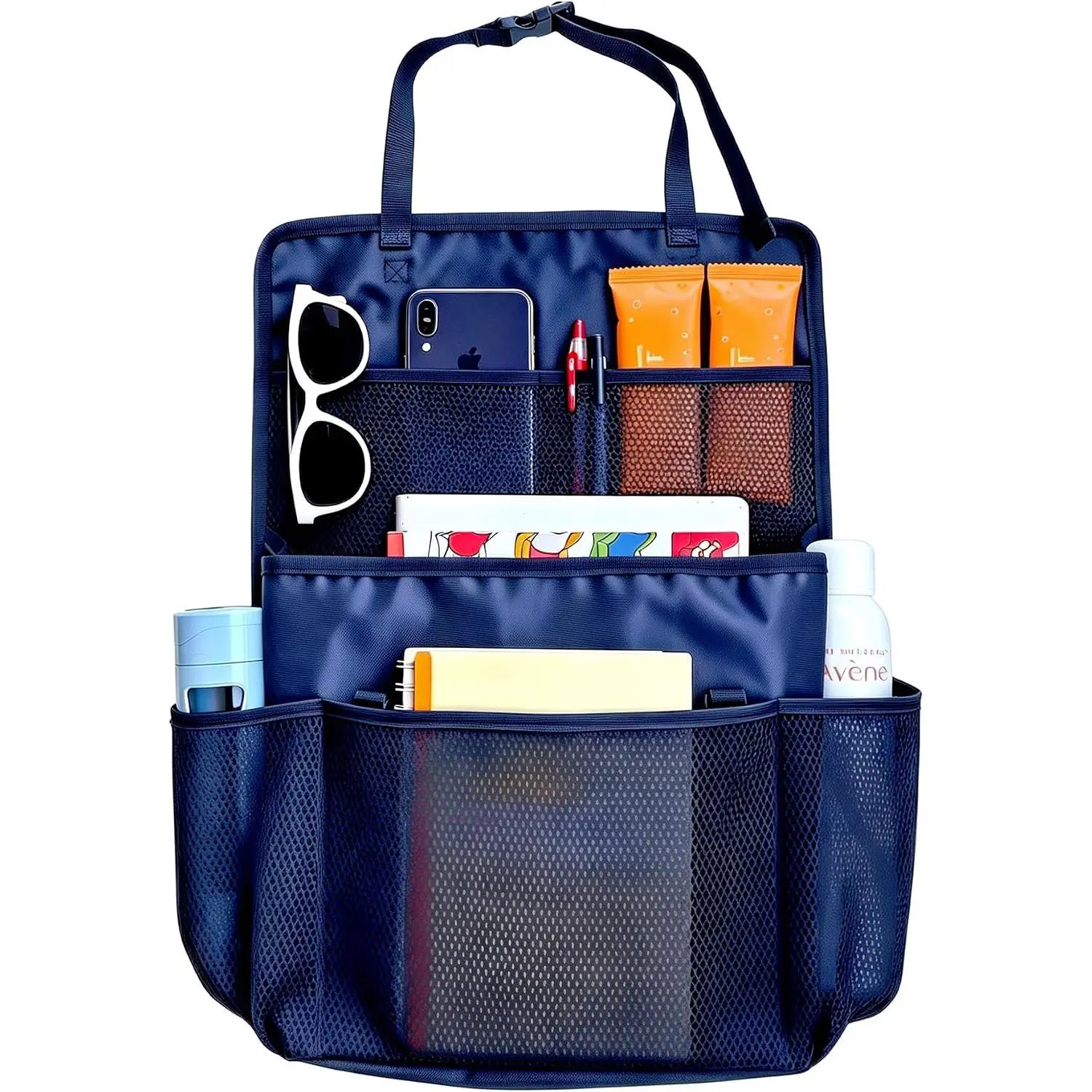 Seat Organizer with Compartment,Passenger Seat Organizer |  fit for Front &  Seat,Headrest Organizer with Tablet & Laptop Storge Pocket,Portable Handbag