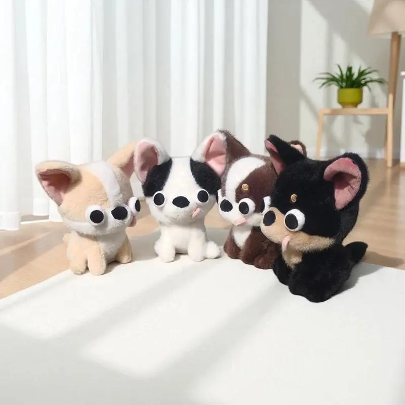 15CM Funny Big Eyes Chihuahua Plush Toys Room Decoration Stuffed Animals Puppy Plush Toys Cartoon Stuffed Dog Doll