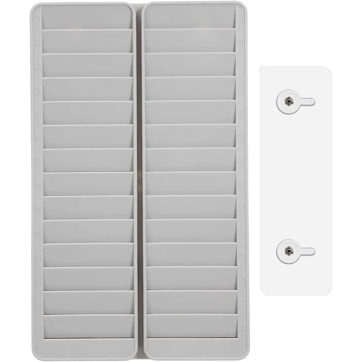 28 Slots Wall Mounted Plastic Vertical Time Card Holder Rack Attendance Cards Organizer for Office Factory Employee ID Badge Storage