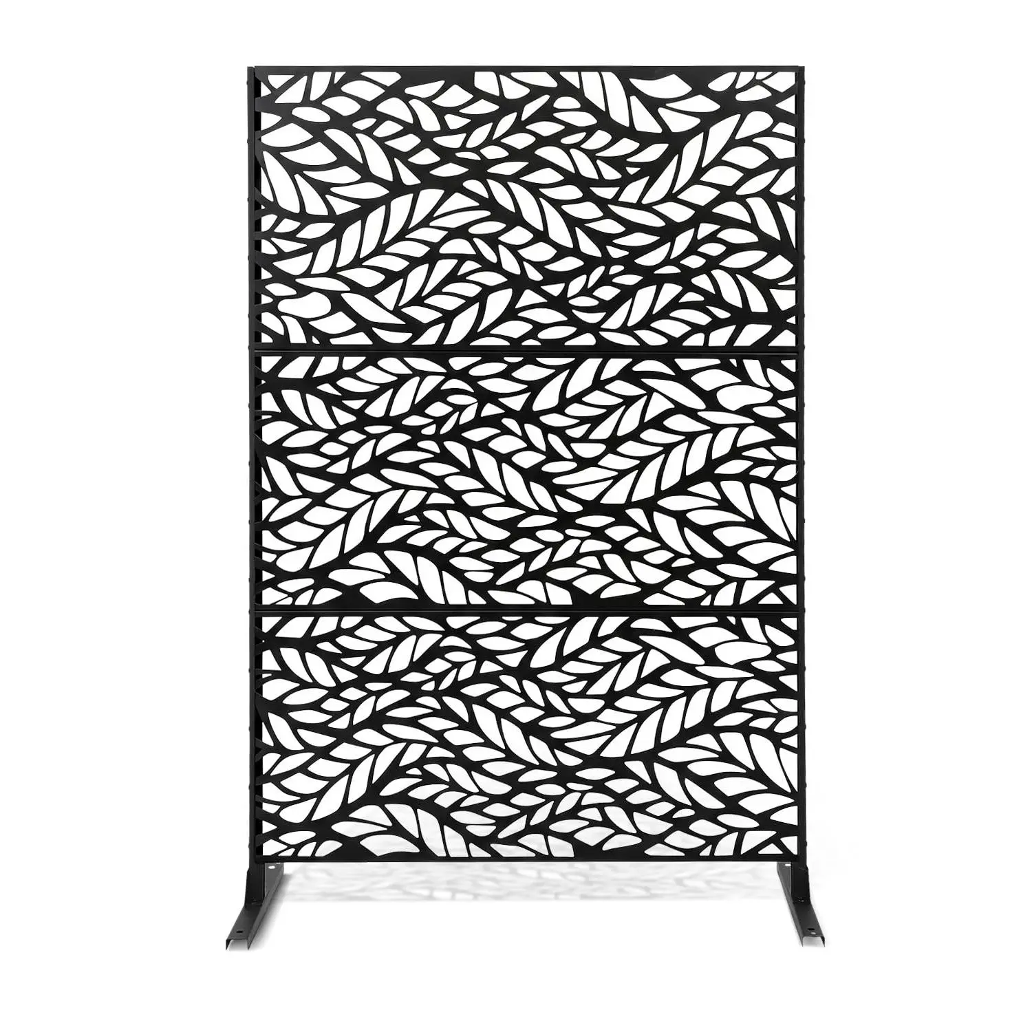 Gaomon Metal Privacy Screen for Patio Balcony, Freestanding Garden Fence Panel with Climbing Plant Support, Rustproof Steel Outdoor Divider, No Drill Installation, Modern Decor