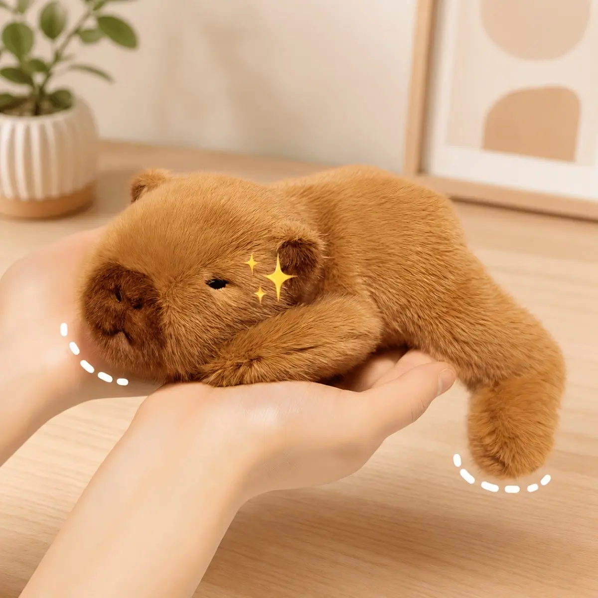 Soft Cute Capybara Plush Toy Stuffed Animal Plushie Doll Ideal Birthday Holiday Soft Cuddly Gift Room Decor Pillow Accent Companion for Capybara Lovers Random Color and Style Soft Huggable Animal Toy