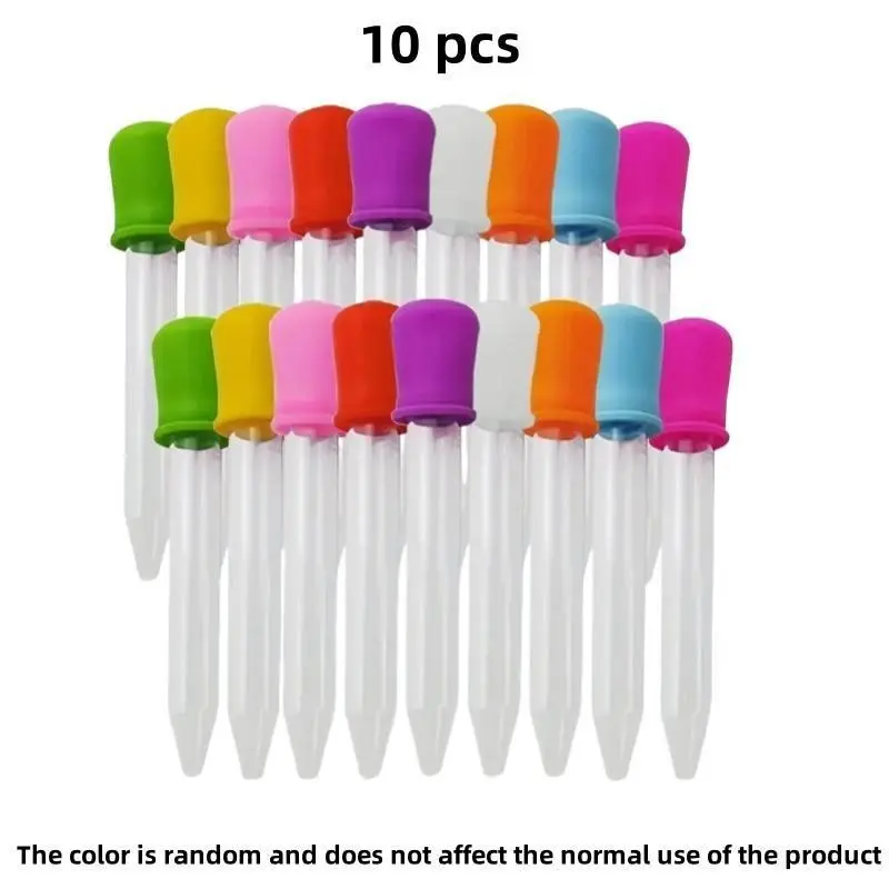 10-Pack Liquid Droppers, Silicone and Plastic Pipettes, Durable Lab Equipment, Ideal for Precise Measurements, Essential Science Tools