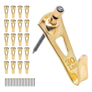 Professional Plaster Wall Picture Hangers 30 Lbs, 25 Pack, Heavy Duty Picture Hooks for Drywall, Frame Hanging Hardware, Secure Hanging Kit
