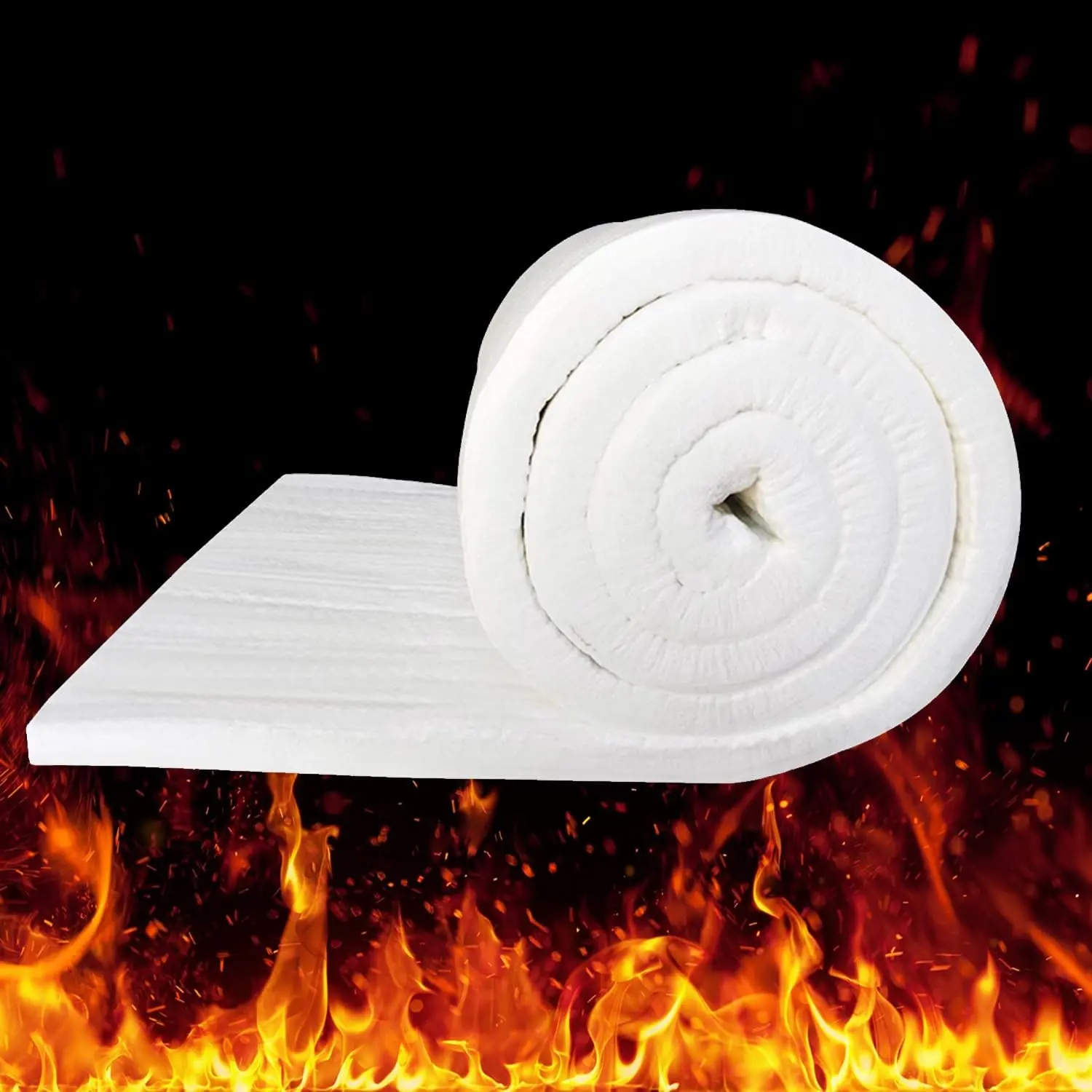 Ceramic Fiber Blanket, Fireproof Insulation Baffle Rated to 2400F, 24"x12" 1" Thick, High Temperature Resistance Insulation for Pizza Oven, Stoves, Kilns, Forges, Pipes