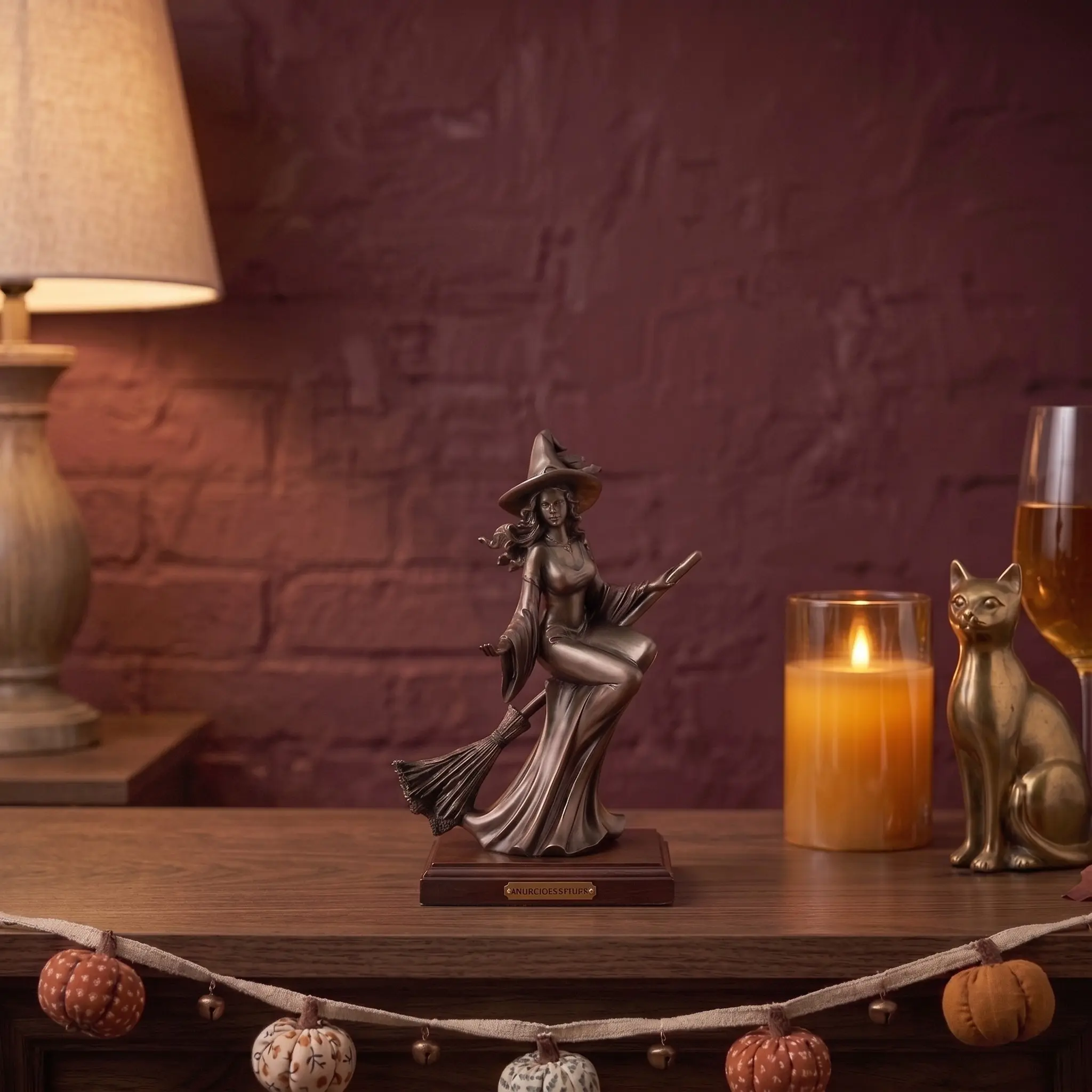 Dark Fantasy Sorceress Sculpture, Living Room Desk Ornament, Unique Wiccan Crafts, Gift for Friends, Goth Apartment Decor