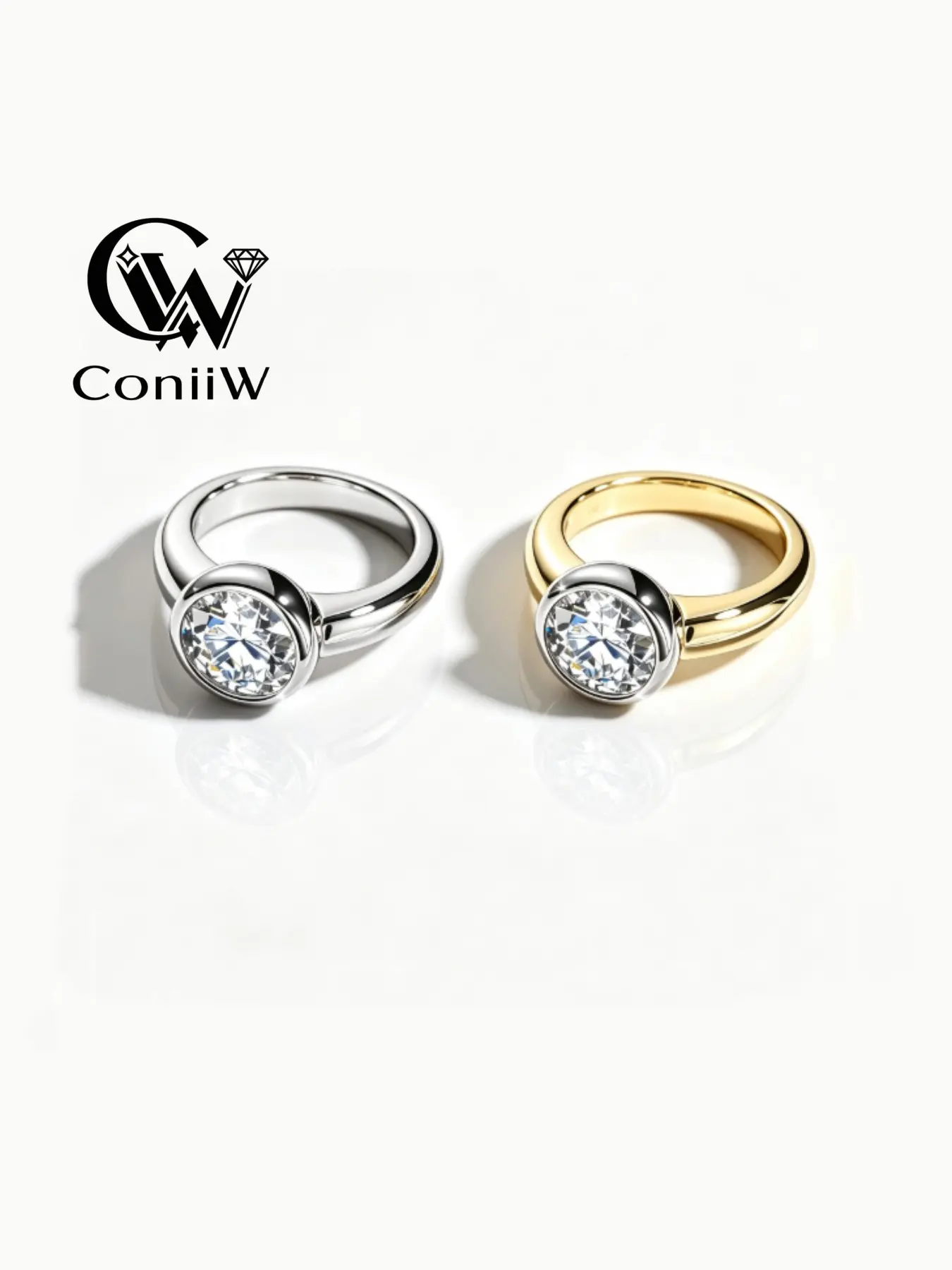 925 Silver Moissanite Ring, Halo Setting, Silver Color/, Unisex Fashion Jewelry, Graduation Gift, 1-3 Carat