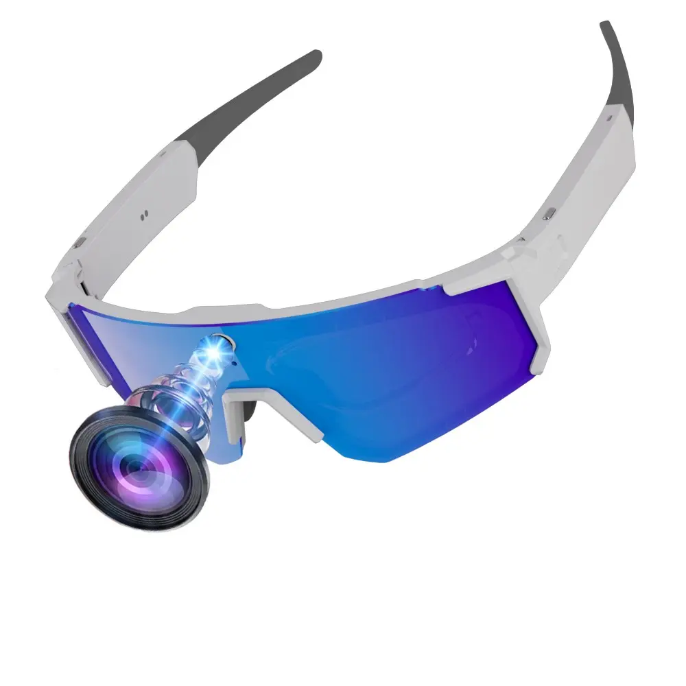 Sport Smart Glasses with Camera, Wearable Tech Glasses, 8MP Camera,  Video Recording,4GB Memory Build-in (No SD Card Needed), Build-in Myopia Inner Frame,Bluetooth Call ,Music Control ,AI Translation, 260Mah Battery, IP64 Waterproof