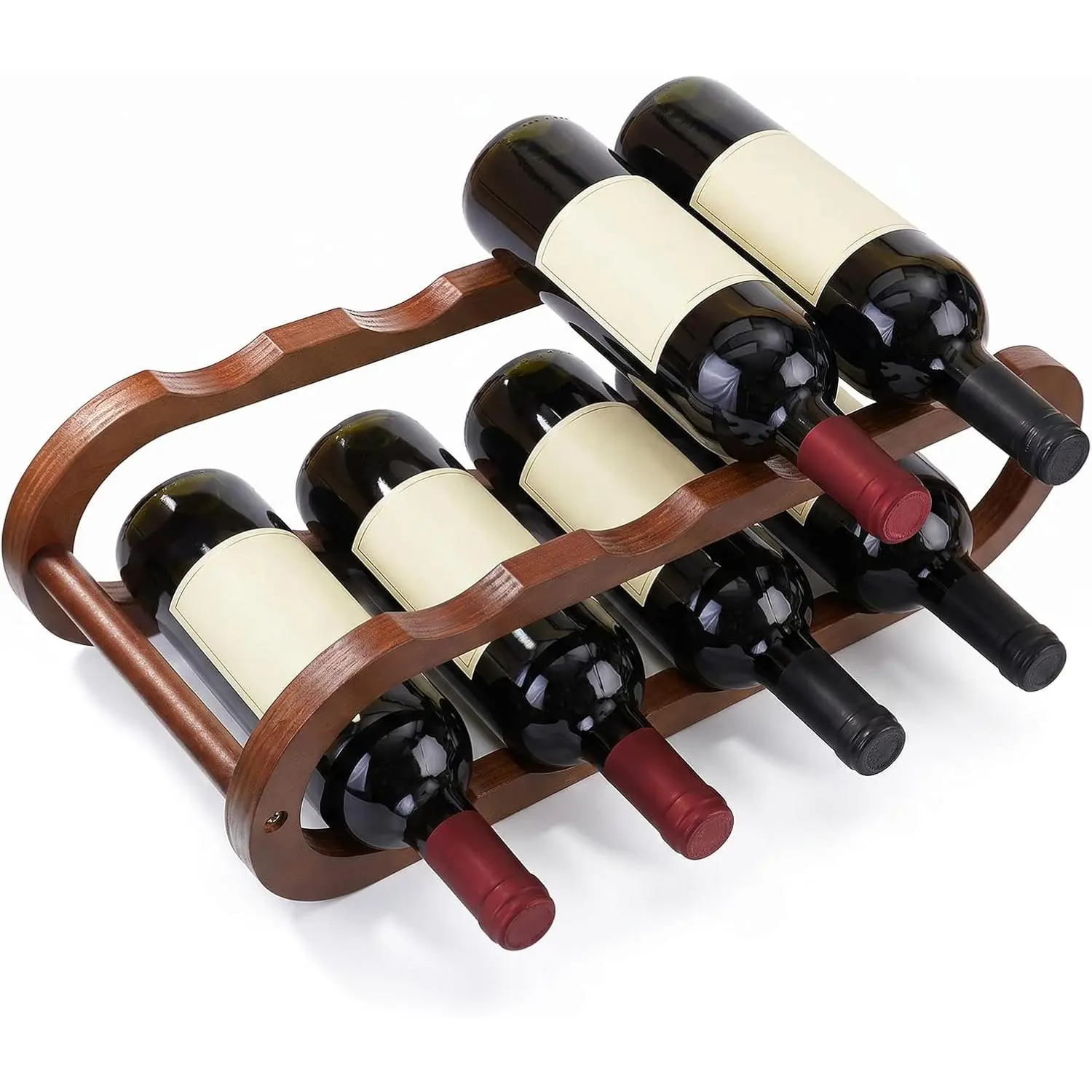 Rack and Water Bottle Organizer 2 in 1 for Cabinet and Countertop Adjustable Acacia  2 Tier Storage Solution