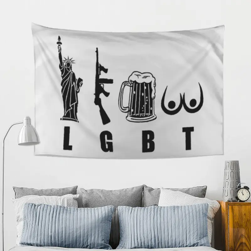 Patriotic Freedom Humor Decorative Tapestry, 60in x 40in Peach Skin Fabric Single-Sided Wall Hanging for College Dorm, Man Cave, Indoor Home Decor Gift with Bold American Inspired Quote