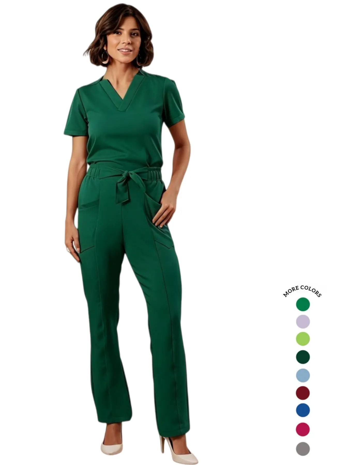 Elastic Quick Dry Scrub Suit Breathable Resistant Staff Nurse Cosplay Hospital Themed Party Portrait Shooting Study Tour Outfit Nurse Scrub Uniforms