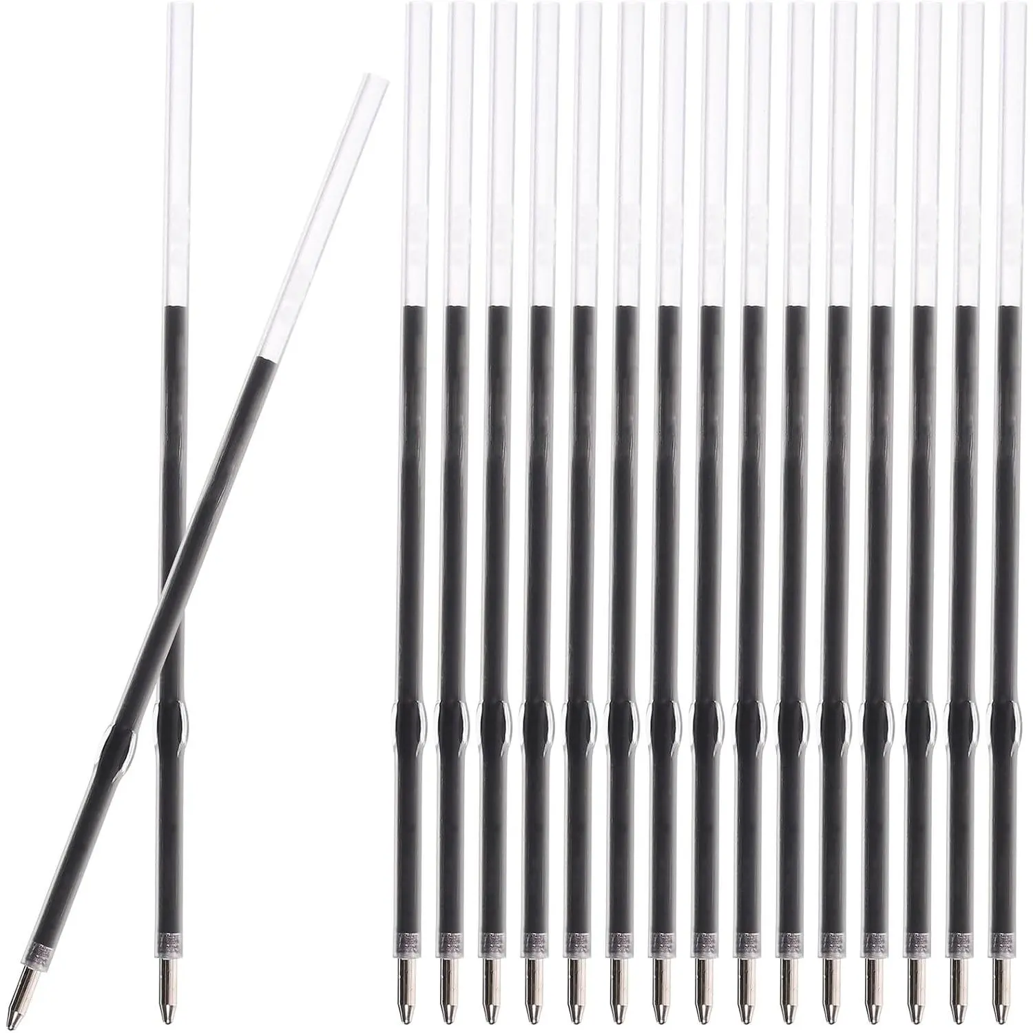 Retractable Ballpoint Pen Refills 30 count 1mm, Medium Point 4.2 Inch Black Ink Refills Smooth Writing for Click Pens