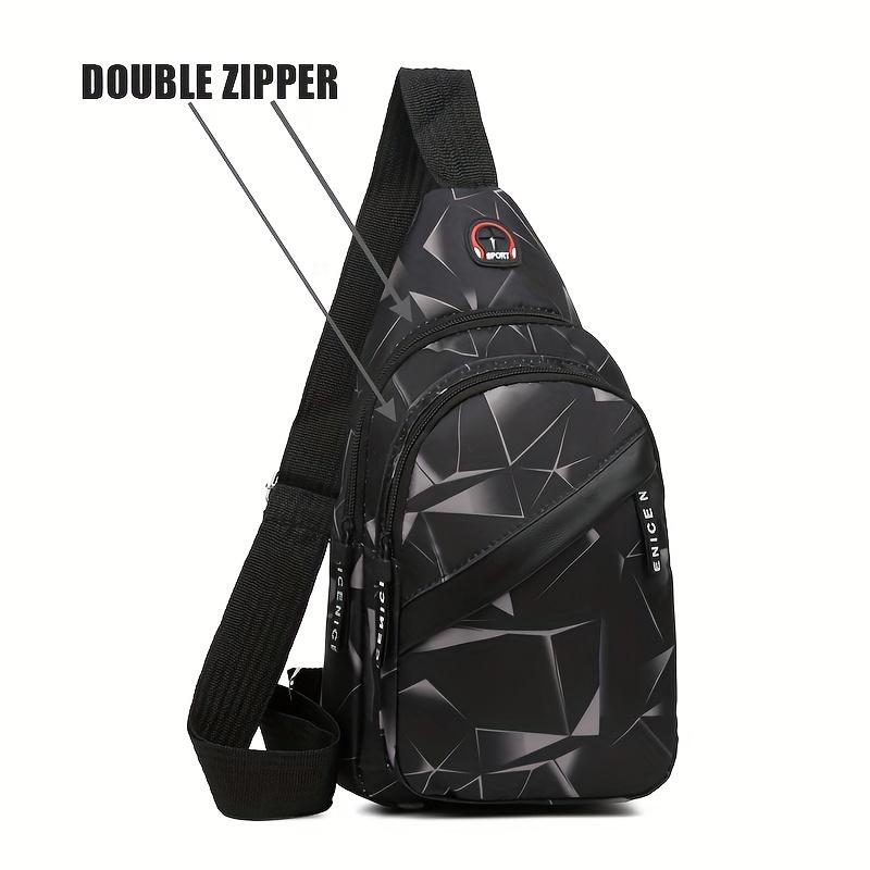 Double-layer zipper large-capacity single-shoulder bag - fashionable crossbody bag - lightweight outdoor sports crossbody bag - casual couple backpack