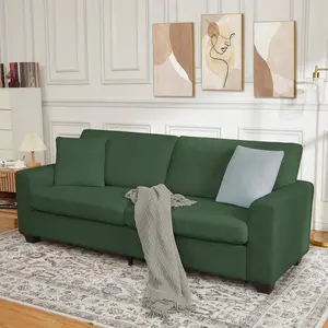 83" Modern Cloud Couch with Removable Washable Cushion Cover, Loveseat Sofa with Deep Seat & Wide Armrest, Teddy Fleece Upholstered Comfy Couch for Living Room, Bedroom, Apartment