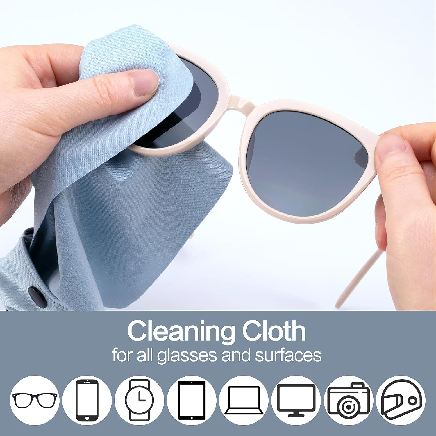6 Pack Microfiber Glasses Cleaning Cloth, Wipes Lens Eyeglasses & Screens - , Portable with  & Pouch - Sunglasses, , Phone Cleaner Cloth ( Color)