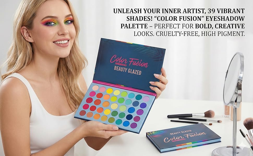 39 Color Rainbow Eyeshadow Palette - Professional Makeup Matte Metallic Shimmer Eye Shadow Palettes - Ultra Pigmented Powder Bright Vibrant Colors Shades Cosmetics Set