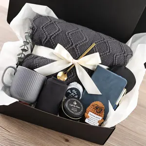 Get Well Soon  Baskets for Men&Women- Self Care Package/Brithday - After  , Sympathy Gifts for Loss, Thinking of You/Grief/Bereavement/Miscarriage Gifts (Grey & Navy Blue)