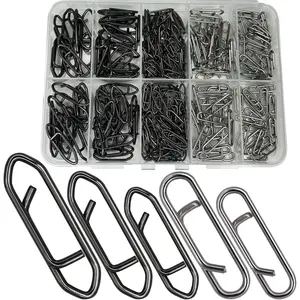 Fishing Power Clips, 200pcs Fishing Speed Clips for Fishing Lure Quick Change, High Strength Stainless Steel Clips Snap Freshwater Saltwater Crankbait Popper Lure Connector Tackle
