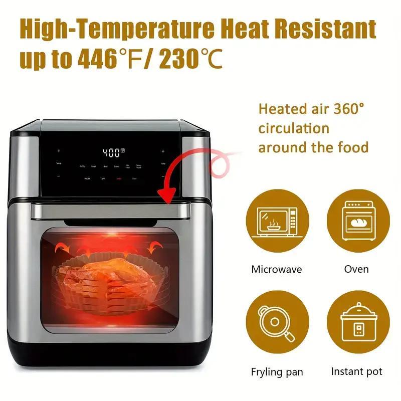 2-Piece Advanced Silicone Air Fryer Liners, Reusable Non-Stick Heat Resistant, Easy Food Placement, Alternative to One-Time Wax Paper Liners, Air Fryer Accessories