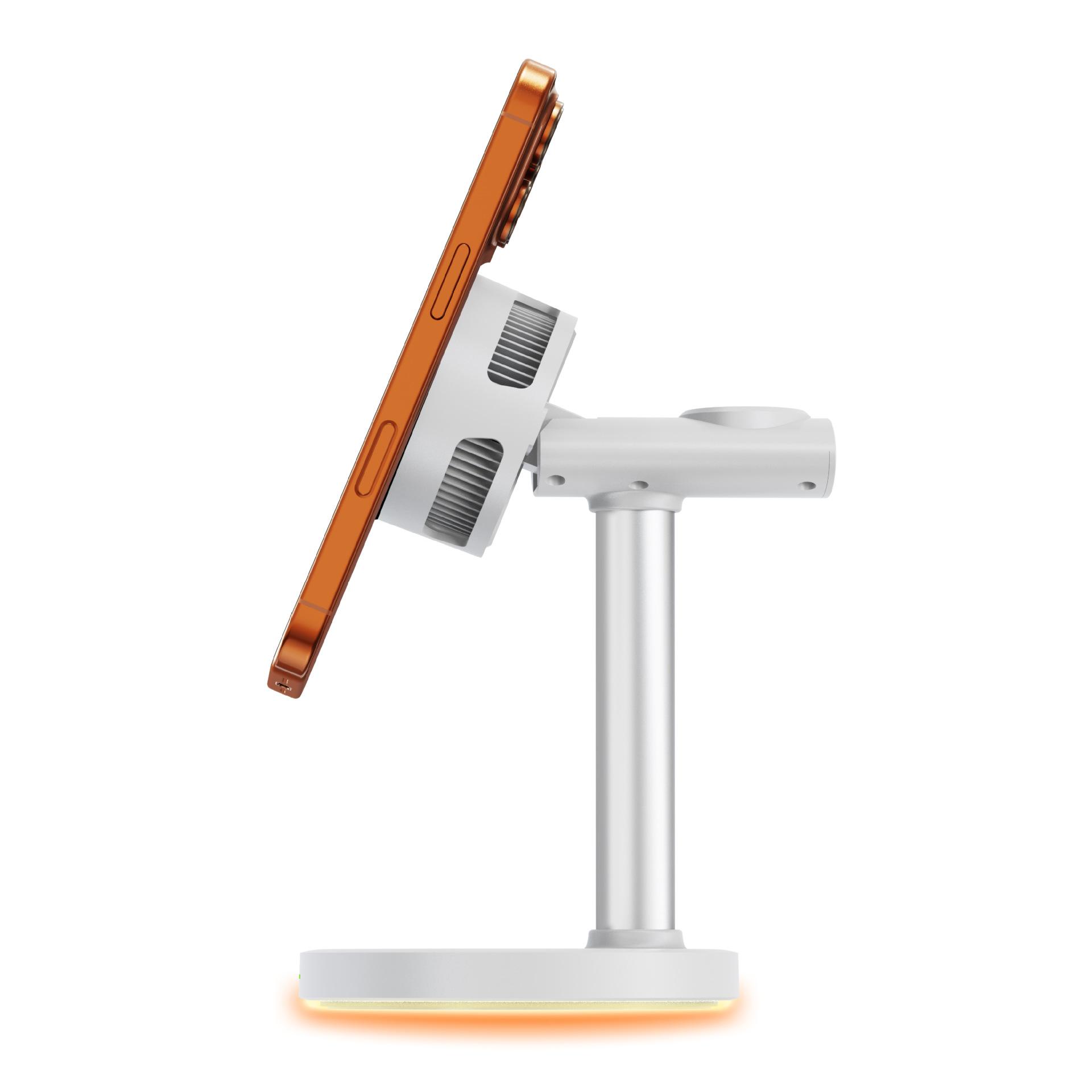 3 in 1 Wireless Charging Station, MagSafe Charger Stand Compatible, Qi2 25W Certified Palm-Sized Foldable Charger for iPhone 17/16, Apple Watch, AirPods (Non-Battery, Adapter Included)