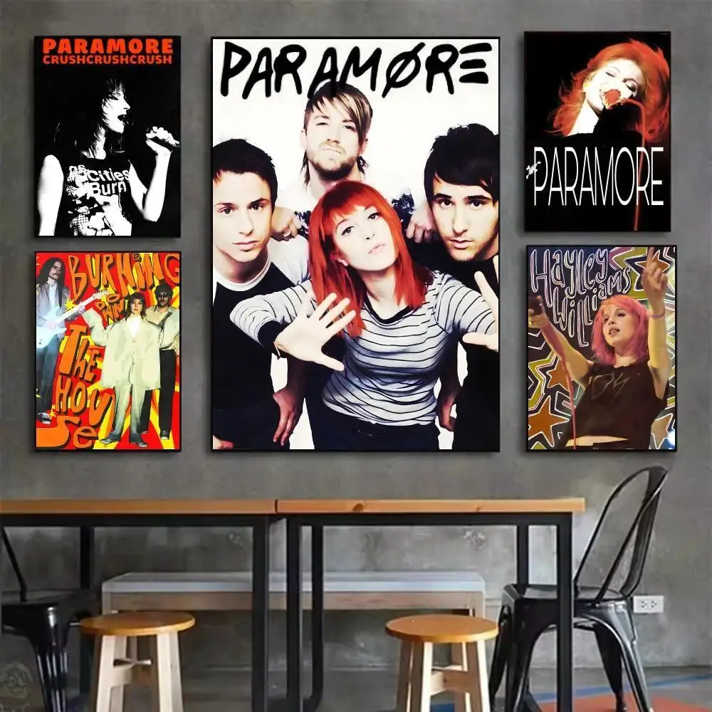 Band P-Paramore Poster Modern PP Paper Wall Art Sticker Minimalist Decorative for Cafe Office Bar Home Wall Decor Gift