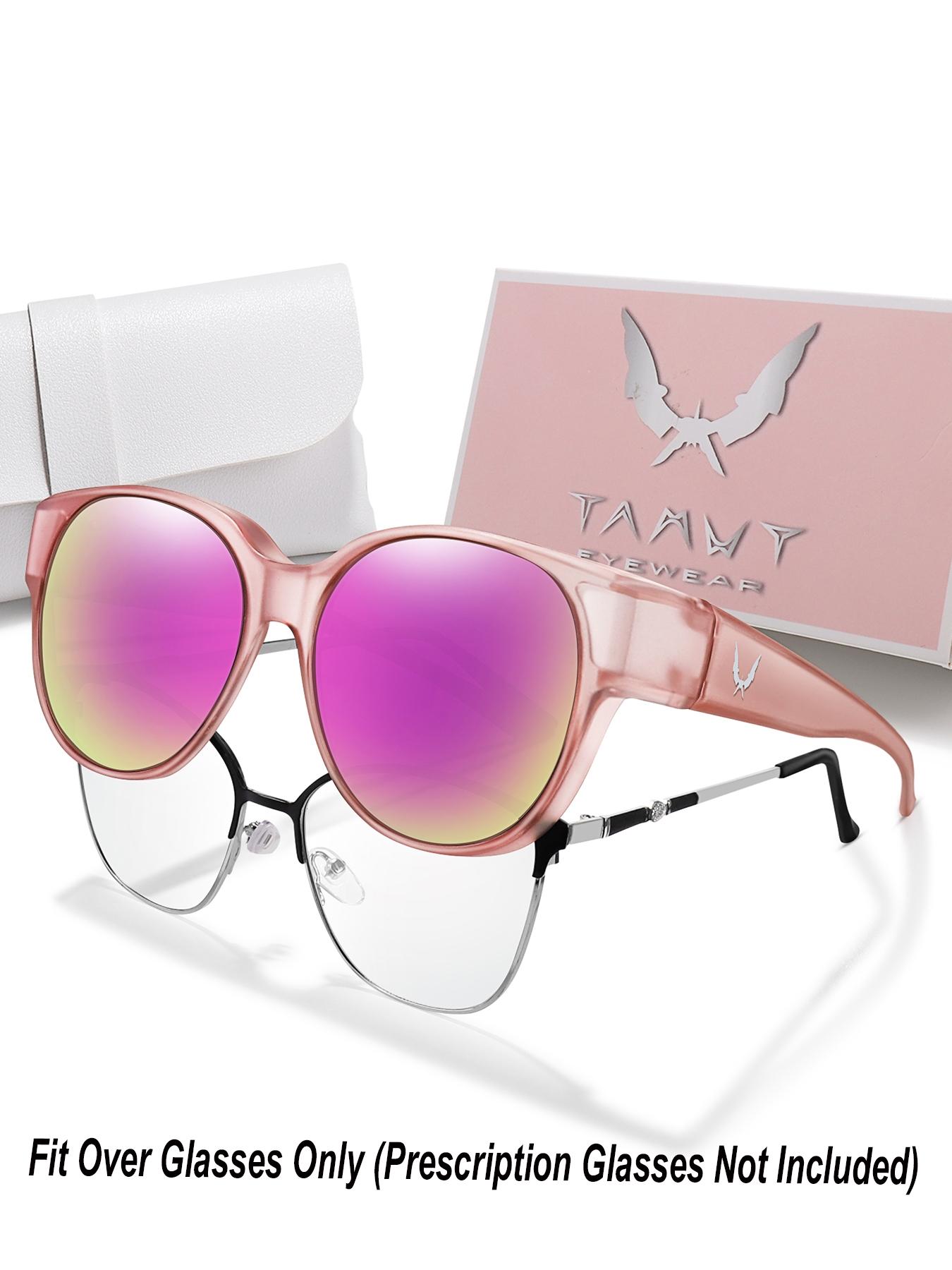 Fit Over Glasses Sunglasses, Sporty Wrap Around Sunglasses for Women & Men, Comfortable Wear Over Glasses for Everyday Style