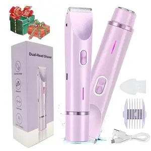 2-In-1 Dual Head Electric Trimmer, USB-C Charging, Ipx7 Waterproof, Dry & Wet Use, Ideal for Legs, Hair, Armpits, Home & Travel