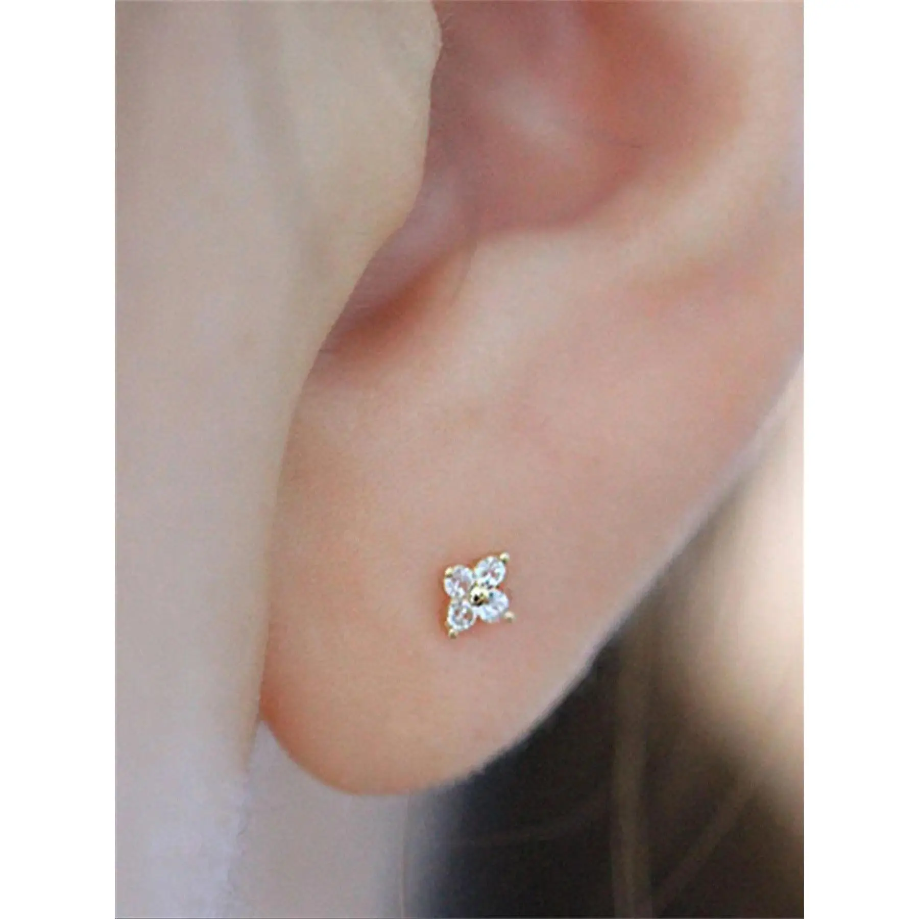 Rhinestone Decor Stud Earrings As Summer Outfits 2024, Flower Shaped Stud Earrings, Fashion Accessories for Women & Girls, Stud Earring Jewelry, Studs Earrings