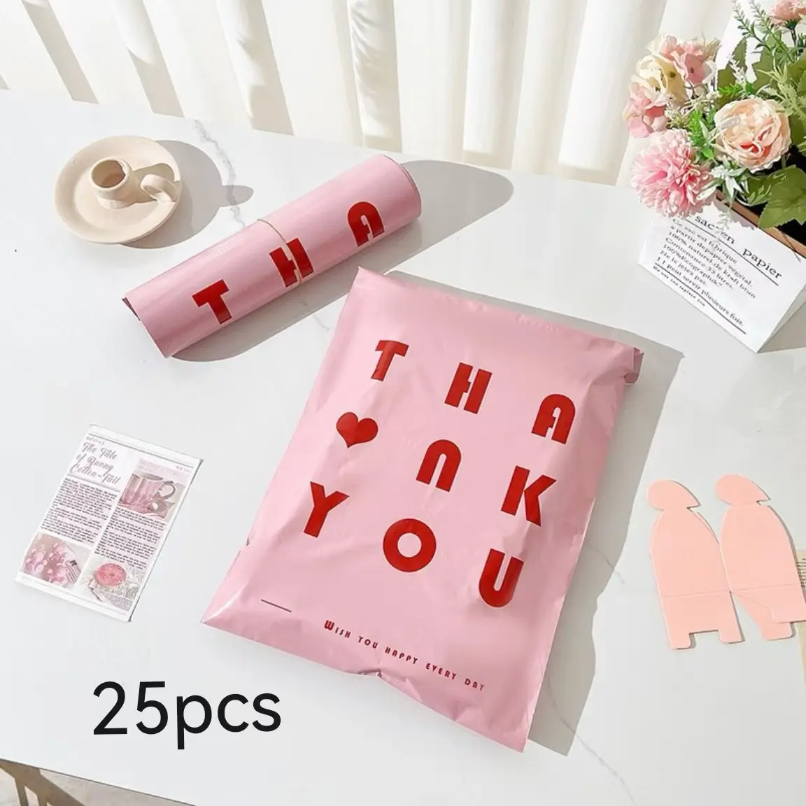 25pcs Pe Plastic Storage Bags, Thickened Logistics Bags, Ideal for Women, Valentine's Day, Mother's Day, School Season, Gifts, Party Packaging