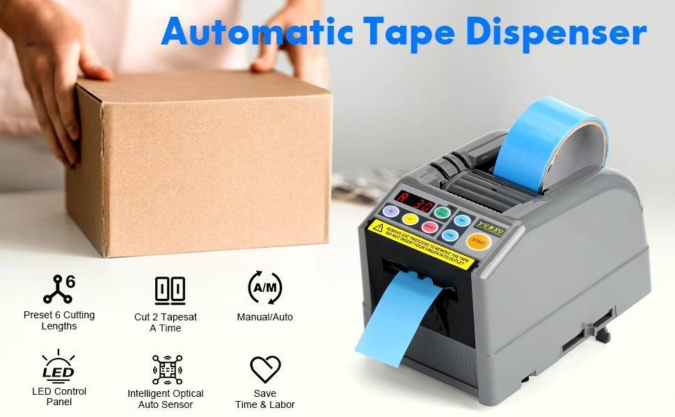 Ribbon Cutting Machine, Semi-Automatic Tape Dispenser, 6-60mm Width, 5-999mm Length, Ideal for Shipping, Schools, Restaurants, Business & Home