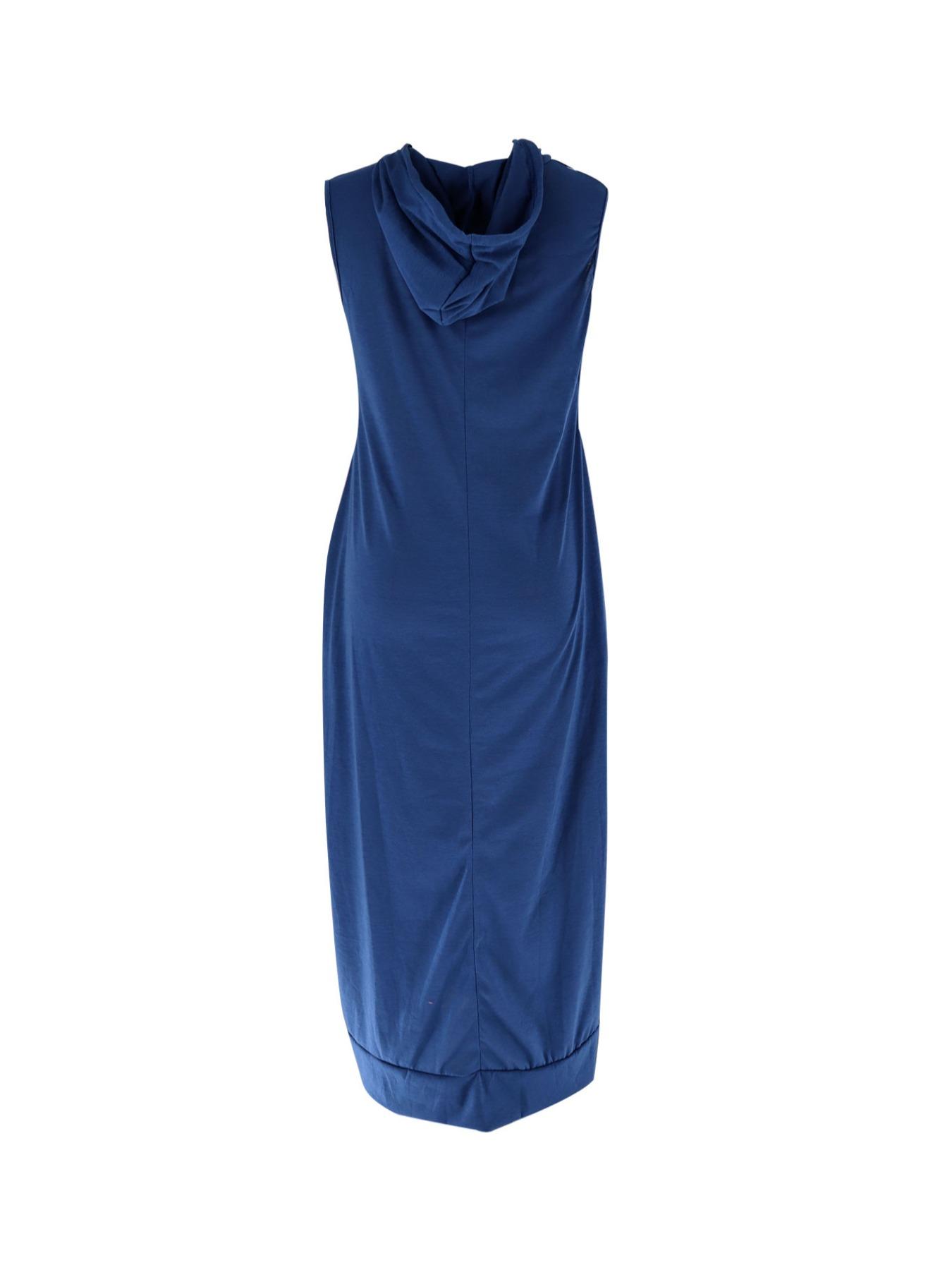 Women's Plain Drawstring Hooded Tank Dress, Casual Basic Pocket Sleeveless Dress for Summer, Fashion Women's Clothing for Daily Wear, Casual Chic Dress