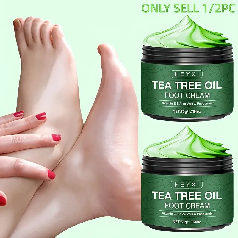 Tea Tree Oil Foot Balm, Foot Care Cream, Rich in Aloe, Hyaluronic Acid, Honey, Deeply Moisturizes Dry Skin, Long-Lasting Fresh Scent, Suitable for All Skin Types